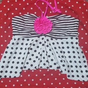 Polka Dot Halter Swim Top